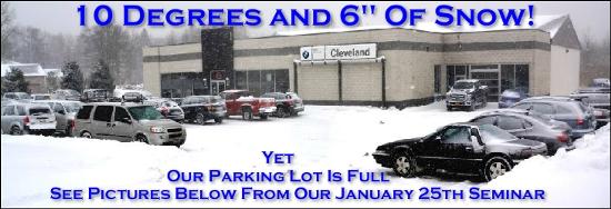 BMW Motorcycles of Cleveland winter parking lot image